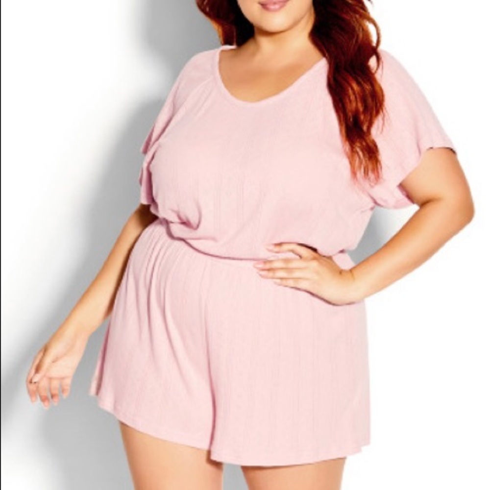 Greta Romper, City Chic, blush pink, size 20, NWT